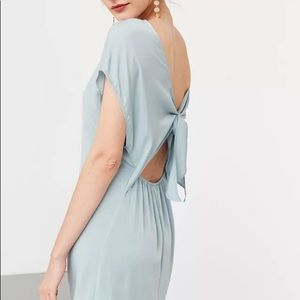 Silky Satin Tie Mini Dress Draped